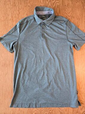Swiss Tech Performance Stretch Polo Shirt Flagstone Heather Gray Men M